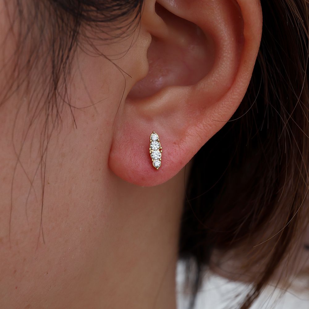 Four diamonds oorbellen