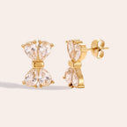Fancy diamond bowtie oorbellen