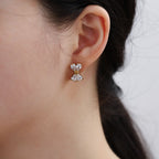Fancy diamond bowtie oorbellen