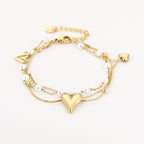 Hartjes en parels armband