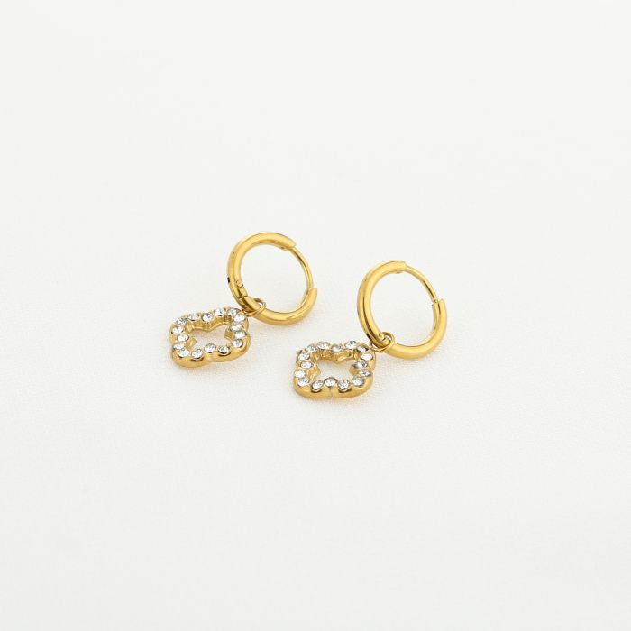 Sparkling clover oorbellen