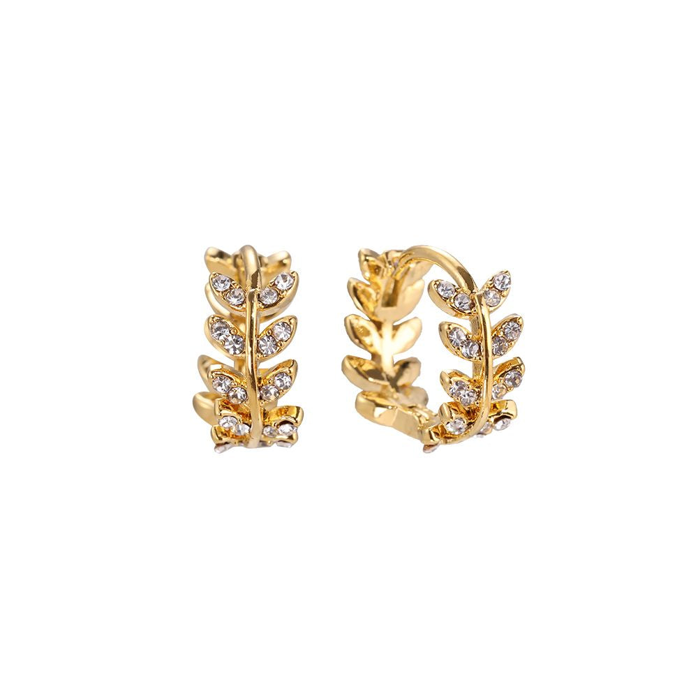 Diamond leaf oorbellen
