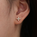 Diamant vorm bloem oorbellen